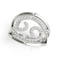 Swirl Design Diamond Ring in 14k White Gold (1/2 cttw) by Bids.com