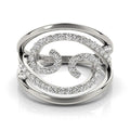Swirl Design Diamond Ring in 14k White Gold (1/2 cttw) by Bids.com