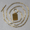 14k Yellow Gold Paperclip Chain Necklace with Rounded Rectangle Pendant by Avera Group