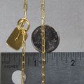14k Yellow Gold Paperclip Chain Necklace with Rounded Rectangle Pendant by Avera Group