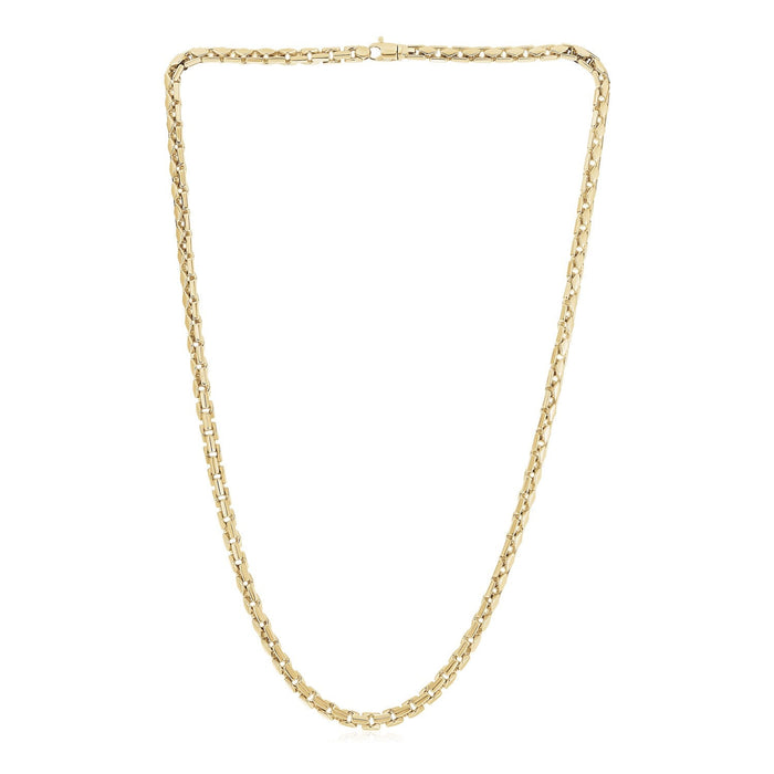 14k Yellow Gold High Polish Mens Fancy Box Necklace (5.0mm) by Avera Group