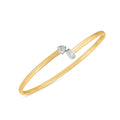 14k Two Tone Gold Diamond Hardware Bangle by Avera Group
