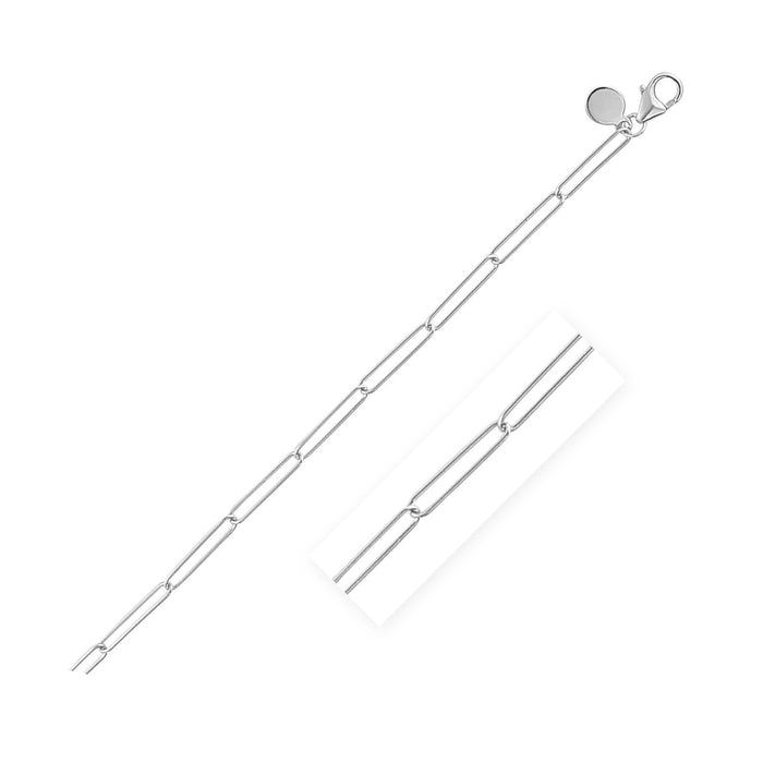 14k White Gold Wire Paperclip Chain (2.70 mm) by Avera Group