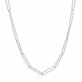 14k White Gold Wire Paperclip Chain (2.70 mm) by Avera Group