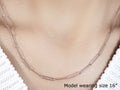 14k White Gold Wire Paperclip Chain (2.70 mm) by Avera Group