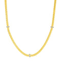 Woven Rope Necklace with Diamond Accents in 14k Yellow Gold by Avera Group