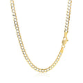 14k Two Tone Gold Pave Curb Chain (3.60 mm) by Avera Group