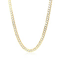 14k Two Tone Gold Pave Curb Chain (3.60 mm) by Avera Group