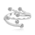 Sterling Silver Rhodium Finished White Cubic Zirconia Embellished Toe Ring by Avera Group