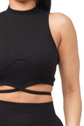 Seamless Front Waist Back Tie Top and Shorts Set by The House of Stylez
