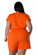 Curvy Two Piece Glitter Tiger Biker Short Set by The House of Stylez