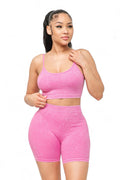 Washed Seamless Basic Tank Top and Shorts Set by The House of Stylez