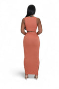 Ribbed Cut Out Slit Maxi Dress by The House of Stylez