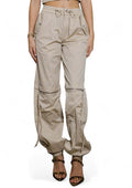 Elastic Waist Band Baggy Cargo Pants by The House of Stylez