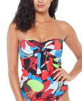 Bar III Knot-Front Bandeau Tankini Top, Size Medium by Vanessa Jane