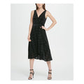 Dkny Womens Black Printed Evening Fit Flare Dress, Size 8 by Vanessa Jane