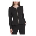 DKNY Womens Zippered Suit Separate Peplum Jacket, Black, Size 8 by Vanessa Jane