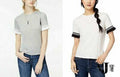 Self Esteem Juniors Contrast Stripe Ruffle-Sleeve T-Shirt by Vanessa Jane