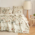 DaDalogy Enchanted Meadow Floral Quilt Set - Beige Rose Green by DaDalogy Bedding Collection