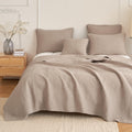 DaDa Bedding Neutral Taupe Beige Sandy Elegant Matelasse Cotton Quilted Bedspread Set (JHW-585) by DaDalogy Bedding Collection