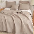 DaDa Bedding Neutral Taupe Beige Sandy Elegant Matelasse Cotton Quilted Bedspread Set (JHW-585) by DaDalogy Bedding Collection