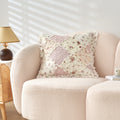 DaDalogy Blush Cottage Rose Pillow Covers – Set of 2, 18x18 Quilted Patchwork Floral Shabby Chic by DaDalogy Bedding Collection