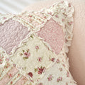 DaDalogy Blush Cottage Rose Pillow Covers – Set of 2, 18x18 Quilted Patchwork Floral Shabby Chic by DaDalogy Bedding Collection