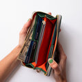 Large Zipper Wallet with Detachable Key Ring - Green by CASUPO
