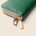 Large Zipper Wallet with Detachable Key Ring - Green by CASUPO