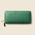 Large Zipper Wallet with Detachable Key Ring - Green by CASUPO