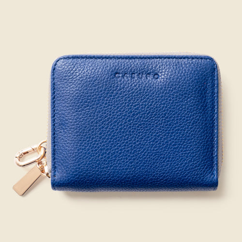 Small Zipper Wallet with Detachable Key Ring - Cobalt Blue by CASUPO