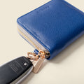 Small Zipper Wallet with Detachable Key Ring - Cobalt Blue by CASUPO