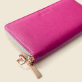 Large Zipper Wallet with Detachable Key Ring - Pink by CASUPO