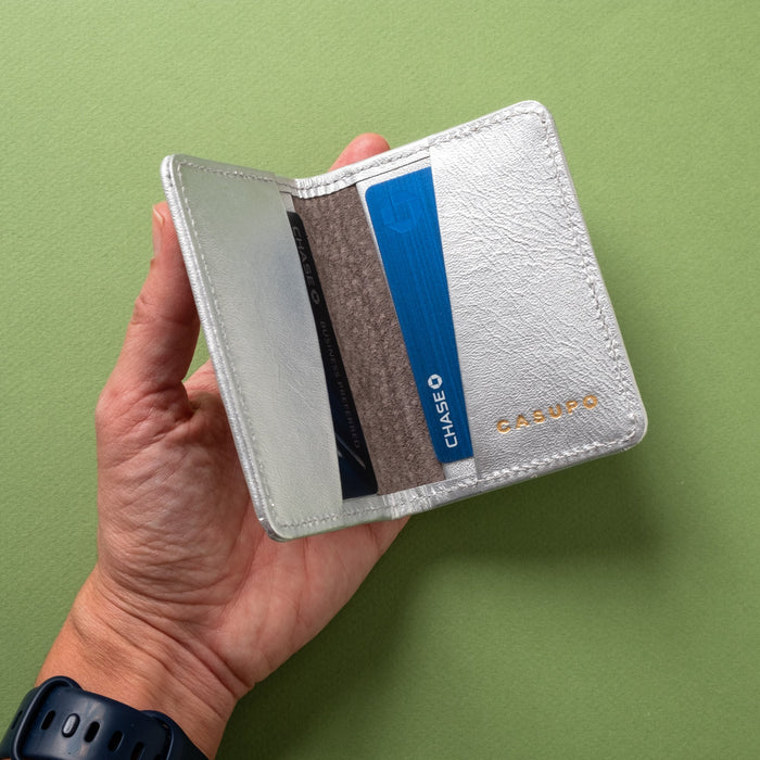 Compact Bifold with RFID Protection - Silver by CASUPO