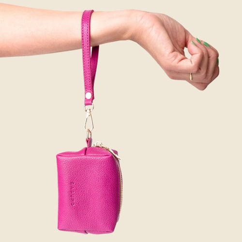 Mini Zipper Bag with Wristlet - Pink by CASUPO