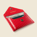 Mini Envelope Wallet With RFID protection - Red Woven by CASUPO