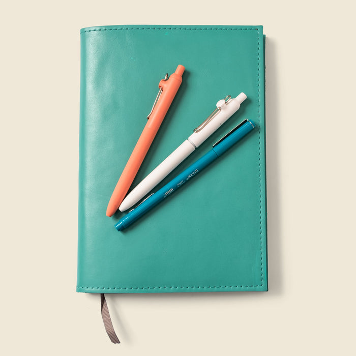 Refillable A5 Leather Notebook Cover – Teal by CASUPO