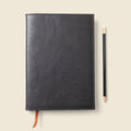 Refillable A5 Leather Notebook Cover – Black by CASUPO