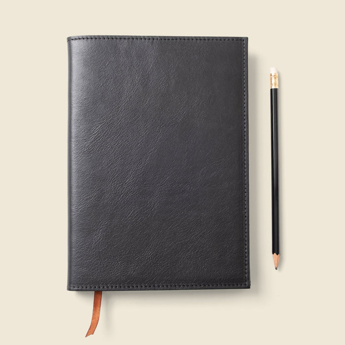 Refillable A5 Leather Notebook Cover – Black by CASUPO