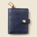 Leather Bifold Wallet with Snap & Key Ring - Marine Blue by CASUPO