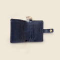 Leather Bifold Wallet with Snap & Key Ring - Marine Blue by CASUPO