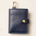 Leather Bifold Wallet with Snap & Key Ring - Marine Blue by CASUPO