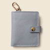 Leather Bifold Wallet with Snap & Key Ring - Ice Blue