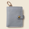 Leather Bifold Wallet with Snap & Key Ring - Ice Blue by CASUPO