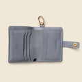 Leather Bifold Wallet with Snap & Key Ring - Ice Blue by CASUPO