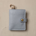 Leather Bifold Wallet with Snap & Key Ring - Ice Blue by CASUPO