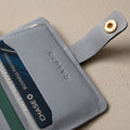Leather Bifold Wallet with Snap & Key Ring - Ice Blue by CASUPO