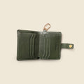 Leather Bifold Wallet with Snap & Key Ring - Olive by CASUPO