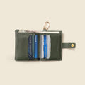 Leather Bifold Wallet with Snap & Key Ring - Olive by CASUPO