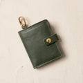 Leather Bifold Wallet with Snap & Key Ring - Olive by CASUPO